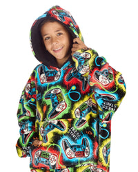 Huggable Kids Gamer Print Oversized Hoodie
