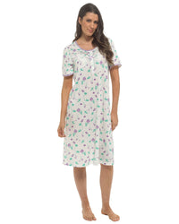 Slumber Hut Womens Short Sleeve Floral Nightie