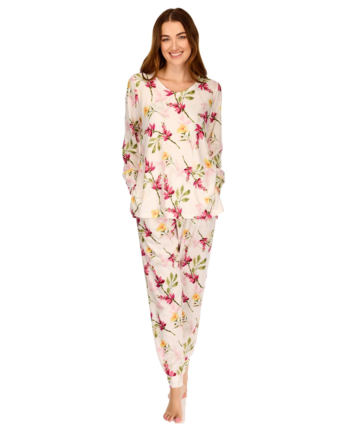 La Marquise Womens 'Berry & Blue' Long Sleeve Pyjamas