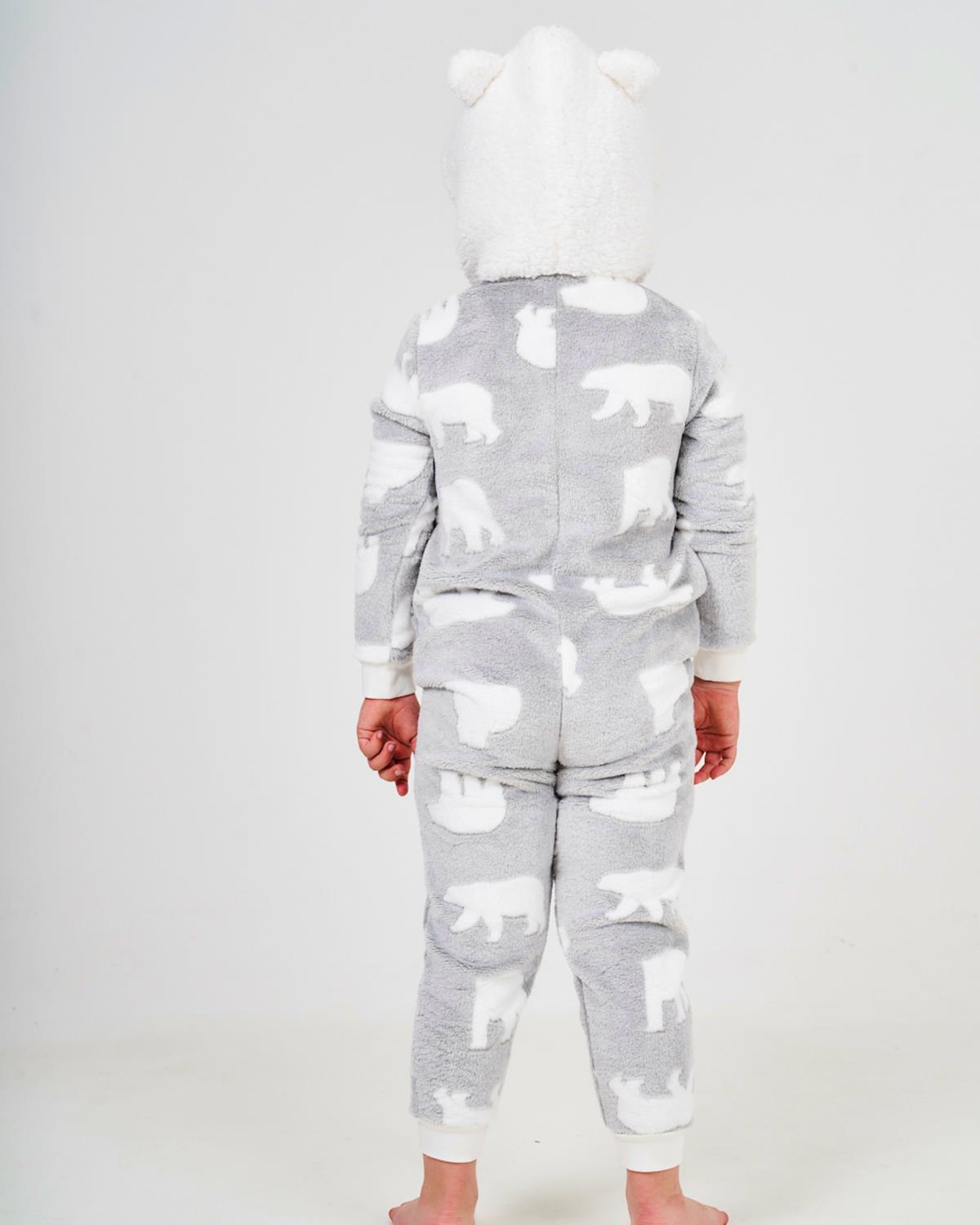 Kids Grey Polar Bear Onesie Slumber Hut