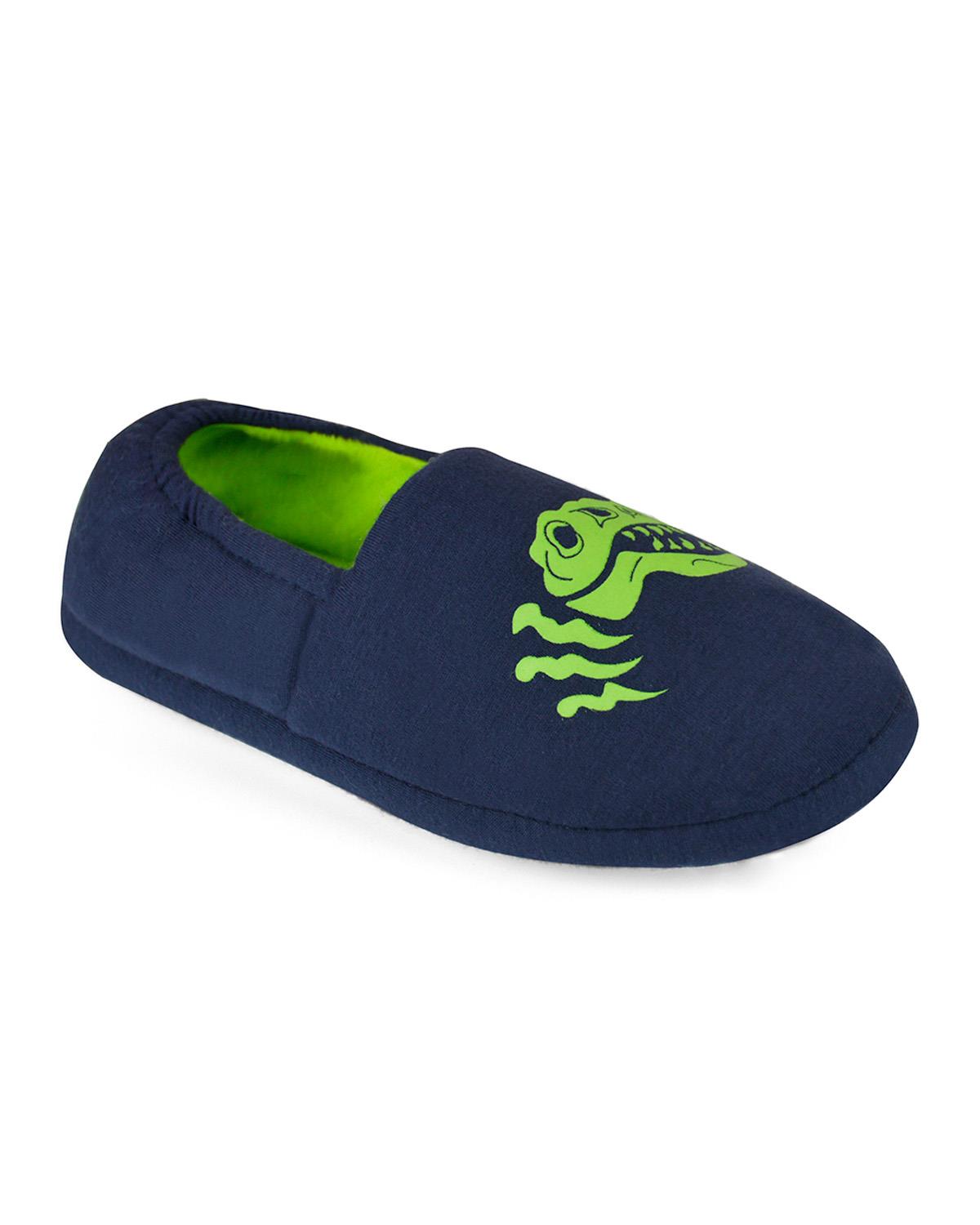 SlumberzzZ Boys Glow in the Dark Dinosaur Slippers