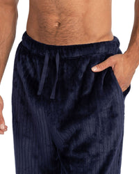 Cargo Bay Mens Ribbed Stripe Fleece Lounge Set
