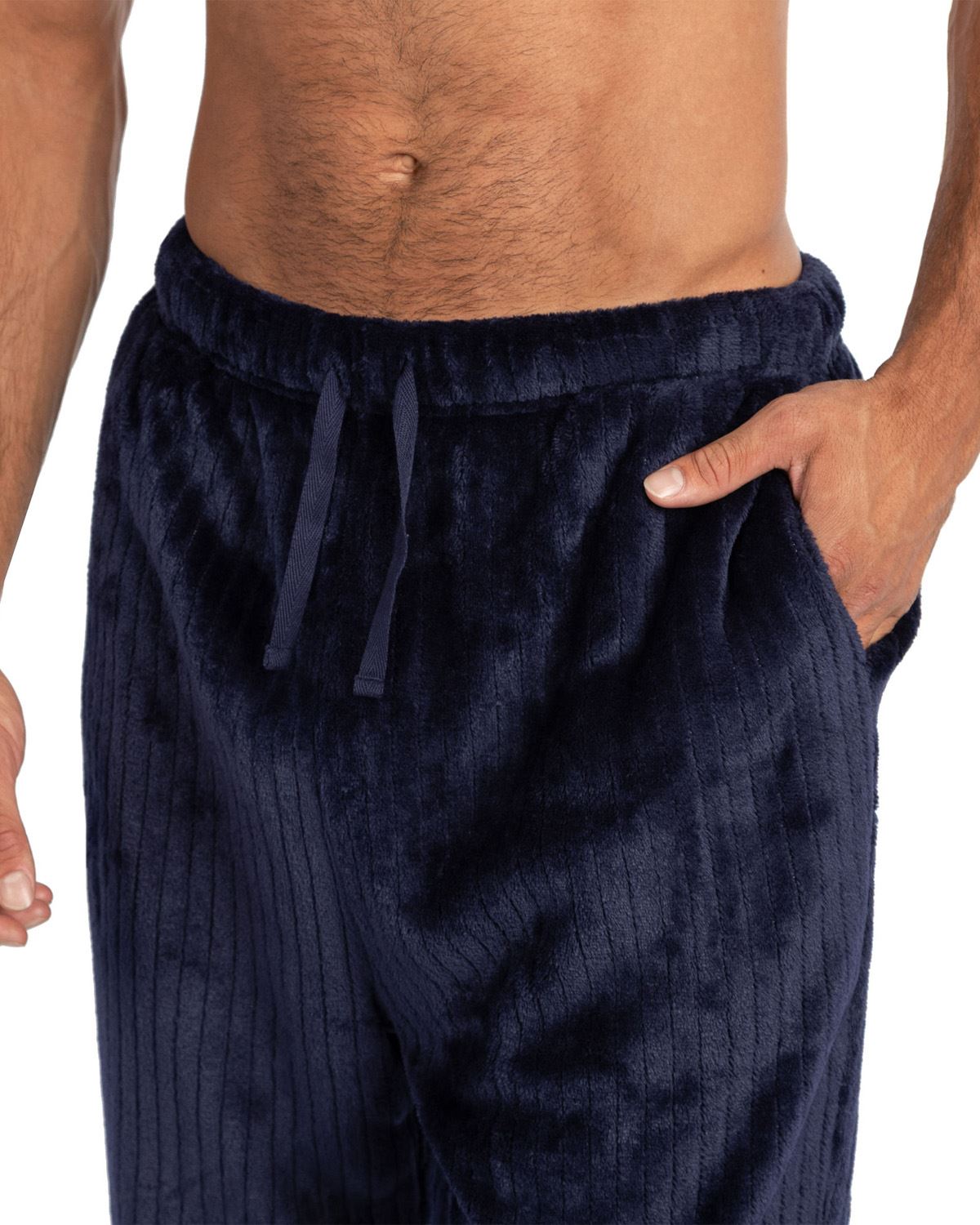 Cargo Bay Mens Ribbed Stripe Fleece Lounge Set