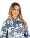 Slenderella Womens 46" Floral Flannel Fleece Button Housecoat