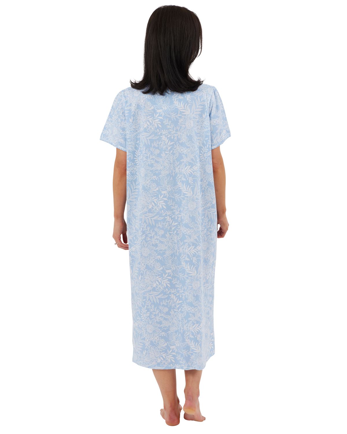 Marlon Womens Linear Floral 45" Short Sleeve Nightie
