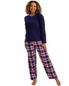 Indigo Sky Womens 100% Cotton Jersey Checked Pyjamas