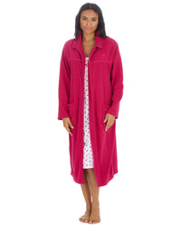 Lady Olga Womens Button Fleece Dressing Gown