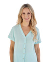 Slenderella Womens Short Sleeve Textured Woven Pyjamas