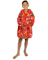 Huggable Kids Christmas Print Oversized Hoodie