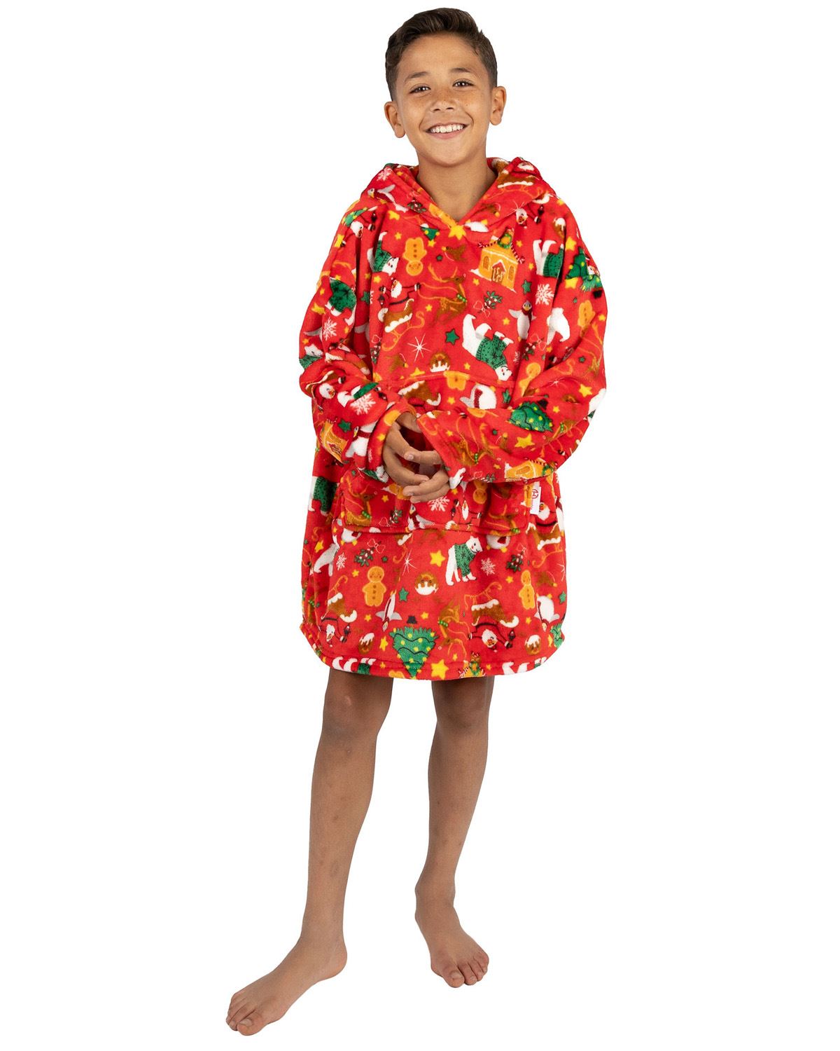 Huggable Kids Christmas Print Oversized Hoodie