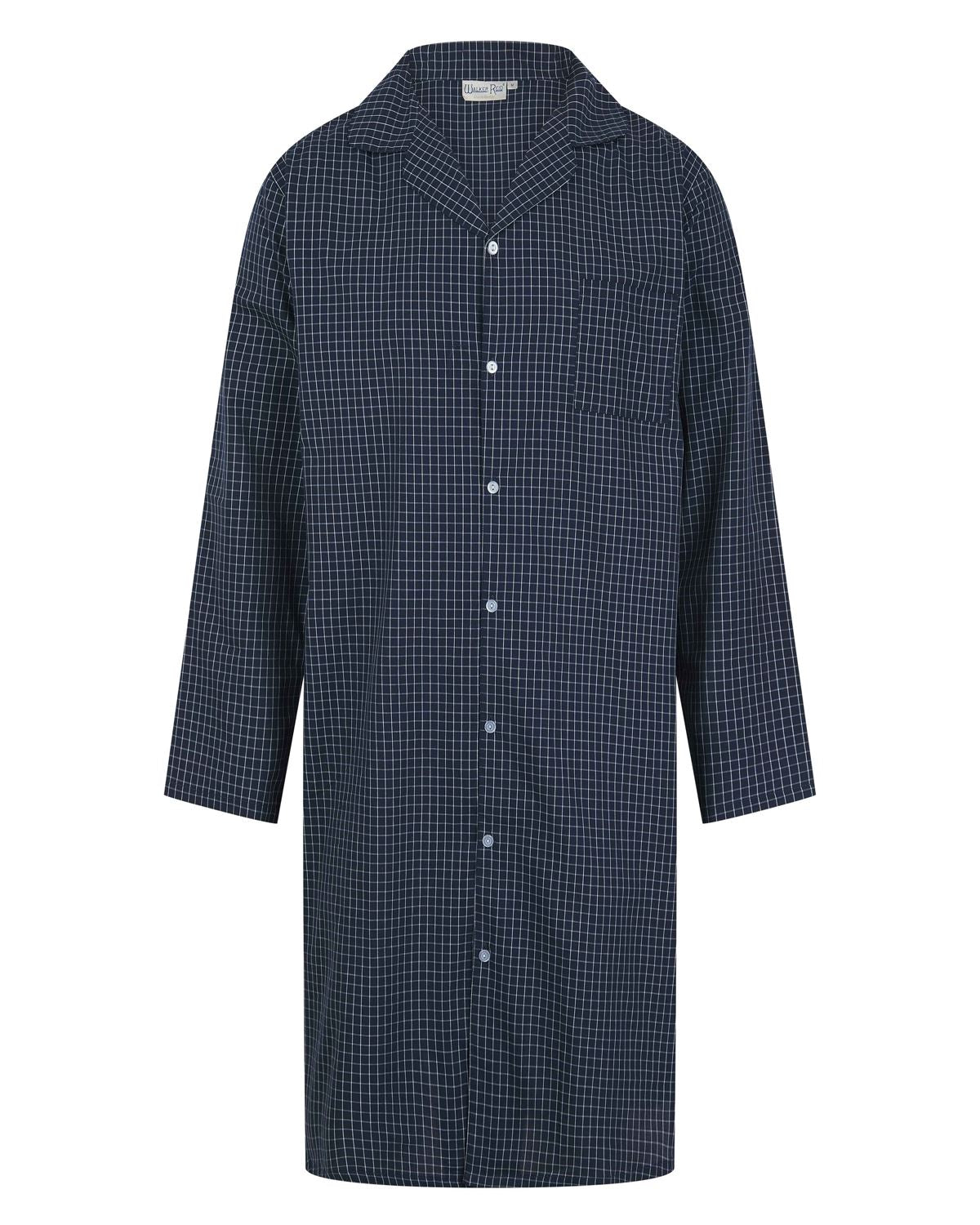 Walker Reid Mens Check 42" Button Down Nightshirt