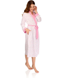 La Marquise Womens 'Vintage Blossoms' Long Sleeve Wrap Robe