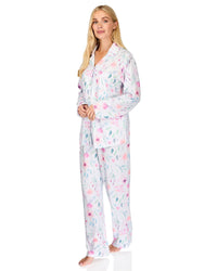 La Marquise Womens 'Watercolours' Long Sleeve Button Pyjamas