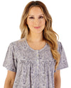 Slenderella Womens Indi Print 45" Short Sleeve Jersey Nightdress
