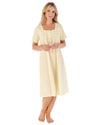 Slenderella Womens 42" Dobby Dot Short Sleeve 100% Cotton Nightie