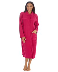 Lady Olga Womens Button Fleece Dressing Gown
