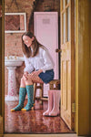 HJ Hall Womens Cotton Spotty Welly Socks