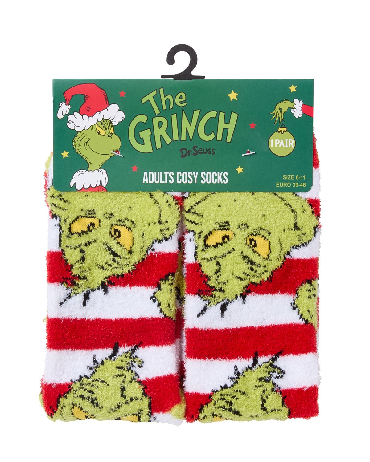 2 Pairs Family Grinch Cosy Socks