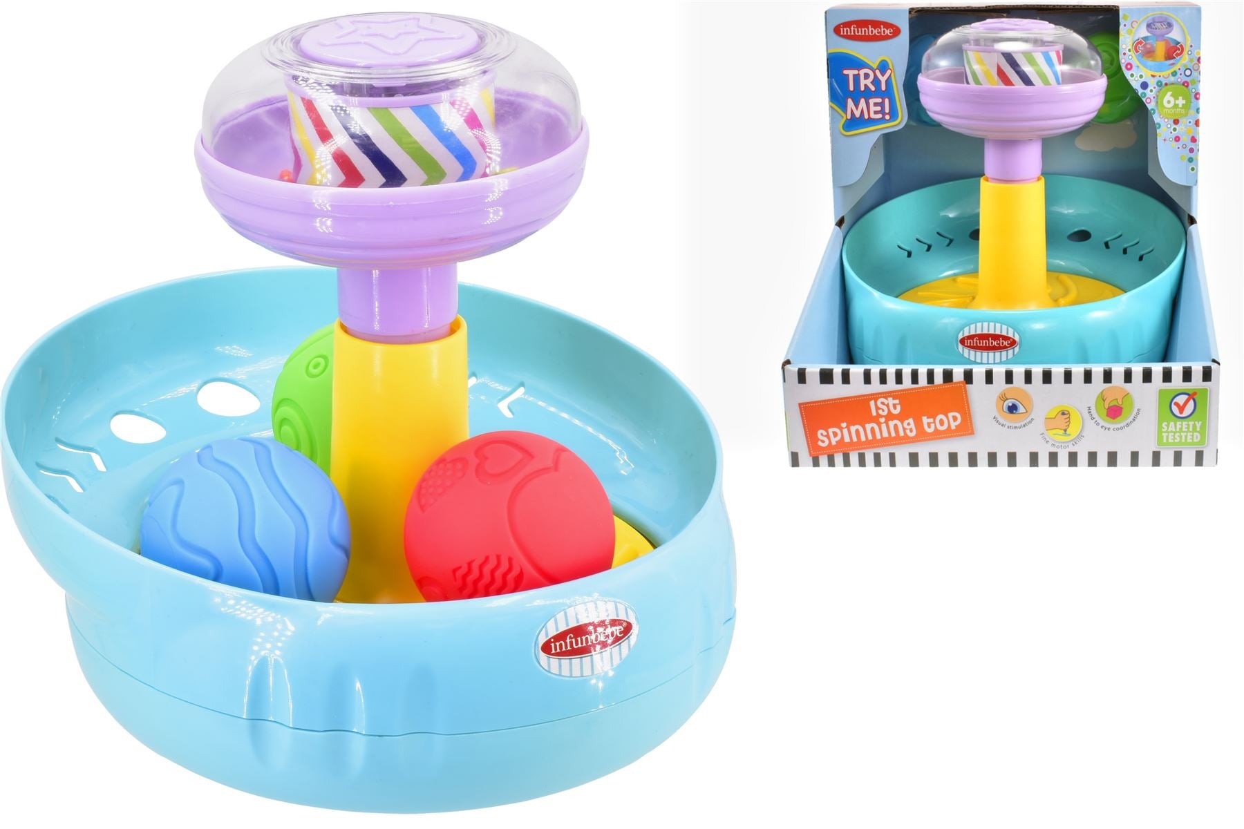 My First Spinning Top Colourful Push Toy for Babies (6+ Months)