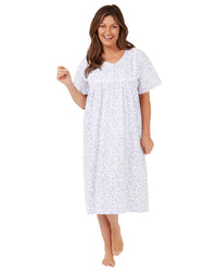 Marlon Womens Short Sleeve 45" Woven Nightie