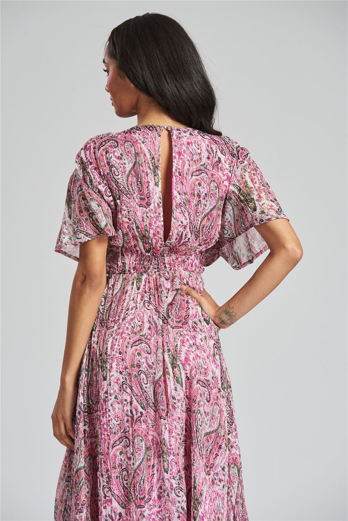 South Beach Womens Paisley Print Midi Dress