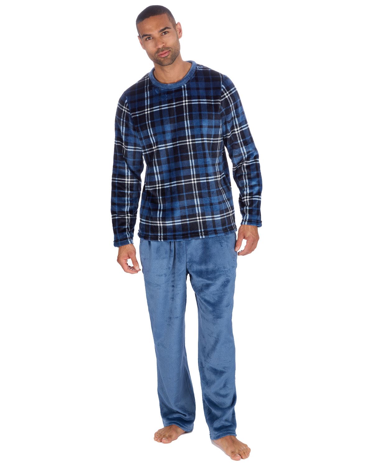 Cargo Bay Mens Polished Fleece Check Pyjamas