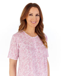 Slenderella Womens Bamboo Cotton 42" Short Sleeve Nightdress