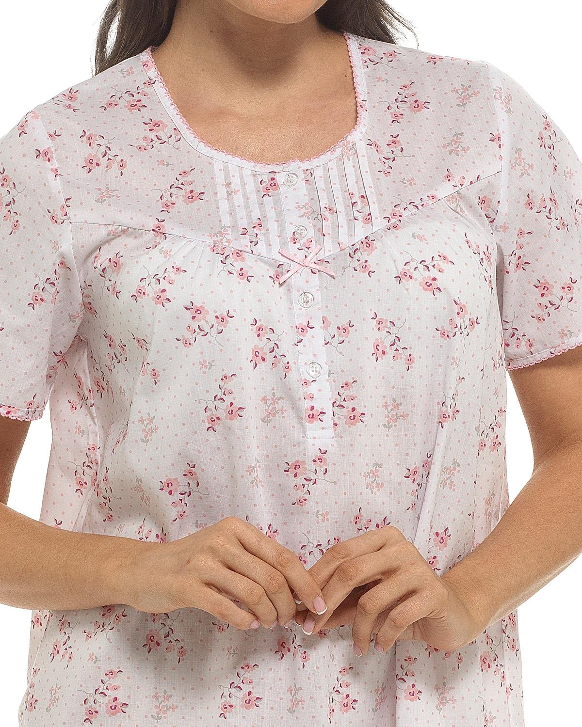 Slumber Hut Womens Woven Short Sleeve Floral Nightie