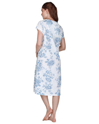 La Marquise Womens Vintage Bouquet Short Sleeve 43" Jersey Nightie