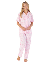 Slenderella Womens Butterfly Print Button Pyjamas