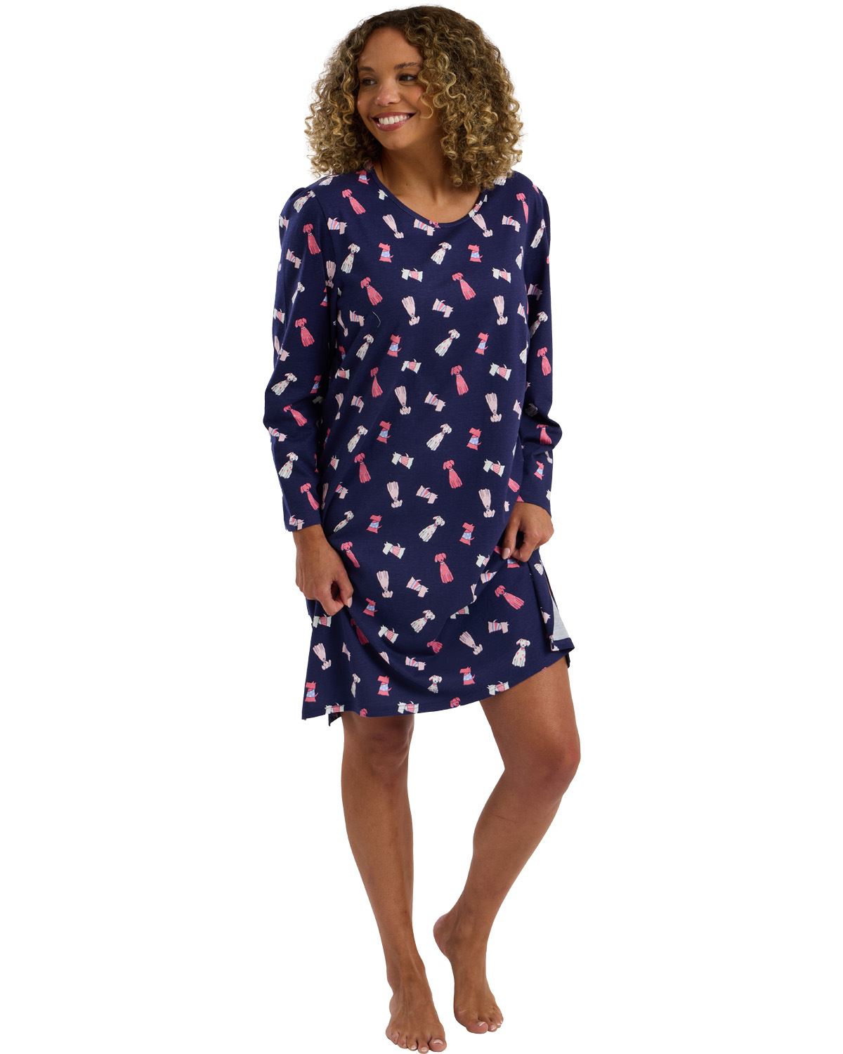 Indigo Sky Womens Cute Dog Cotton Nightshirt