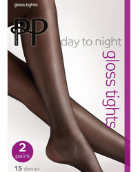 Pretty Polly Womens 2 Pack Day to Night Gloss Tights
