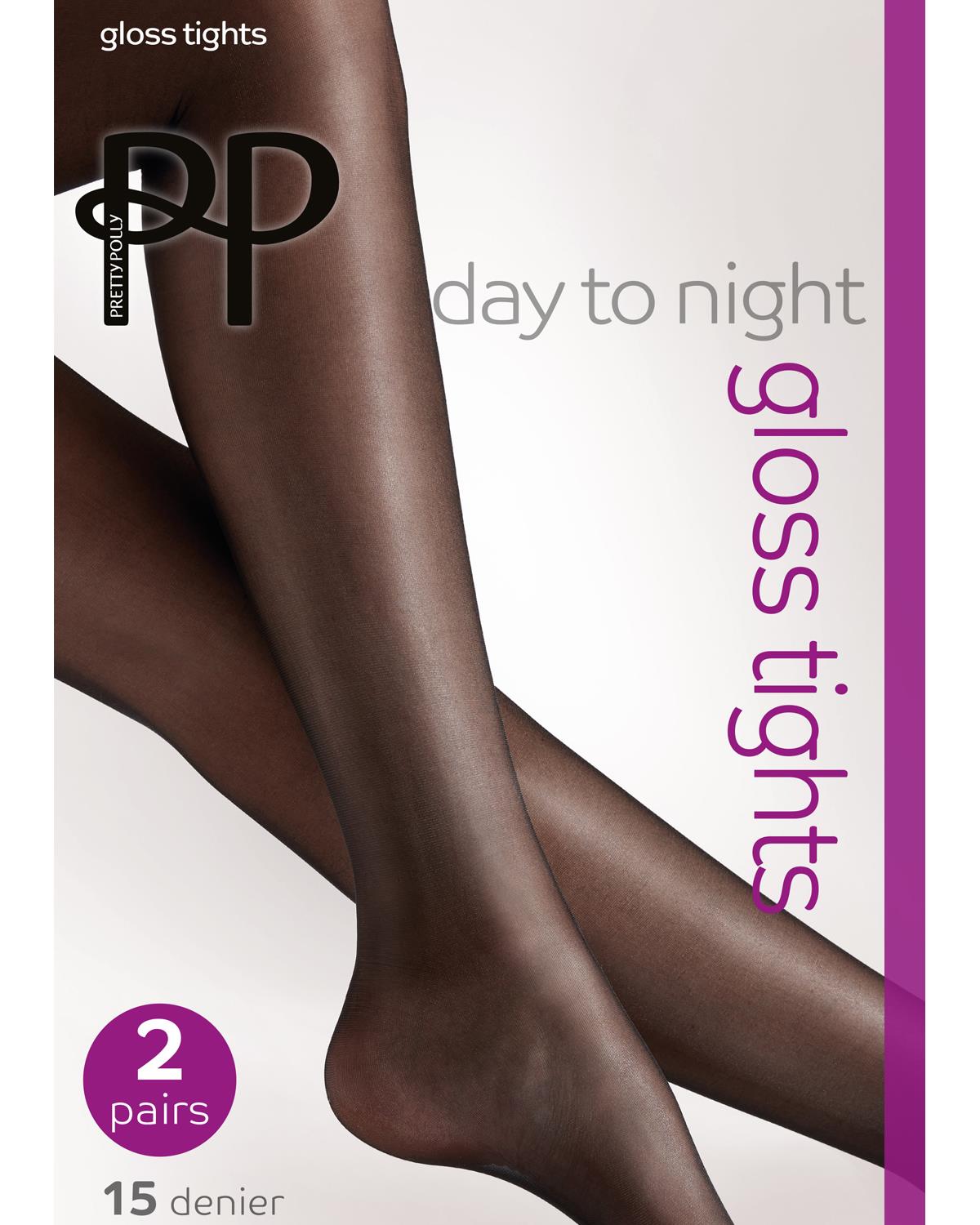 Pretty Polly Womens 2 Pack Day to Night Gloss Tights