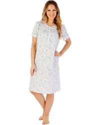Slenderella Womens Large Floral 43" Jersey Nightdress