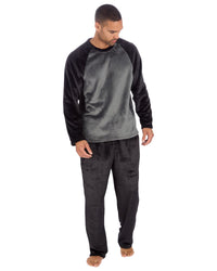 Cargo Bay Mens Polished Fleece Plain Pyjama Set