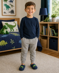 SlumberzzZ Boys Glow in the Dark Dinosaur Slippers