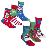 6 Pairs Family Christmas Cotton Rich Socks