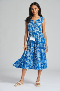 South Beach Womens Floral Print Sleeveless Summer Dress