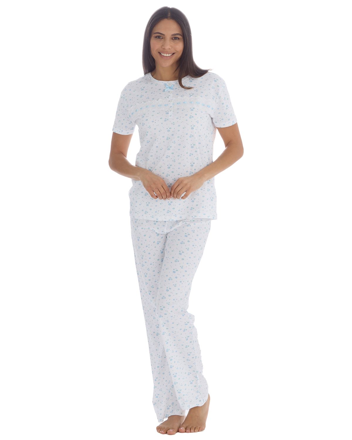 Cottonique Womens Cotton Floral Pyjama Set