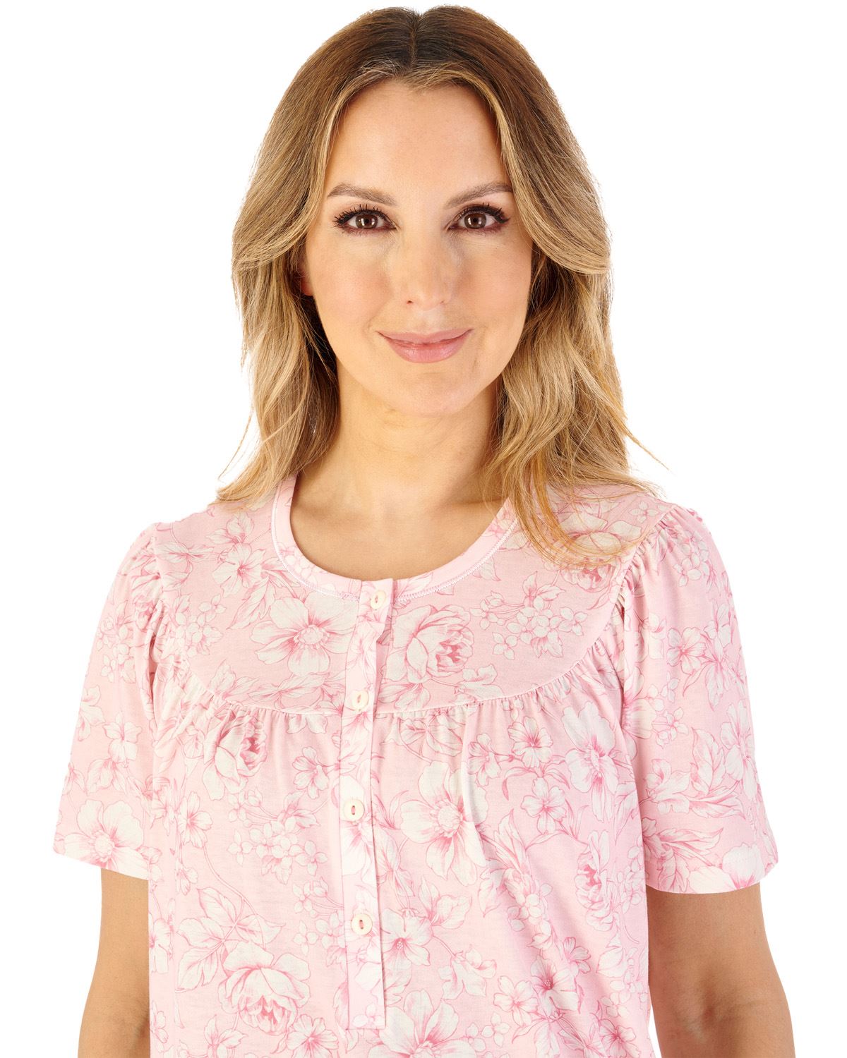 Slenderella Womens Large Floral 43" Jersey Nightdress