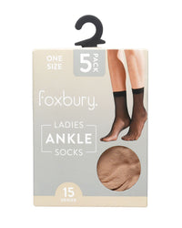 Foxbury Womens 10 Pack 15 Denier Ankle Socks