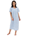 Marlon Womens Linear Floral 45" Short Sleeve Nightie