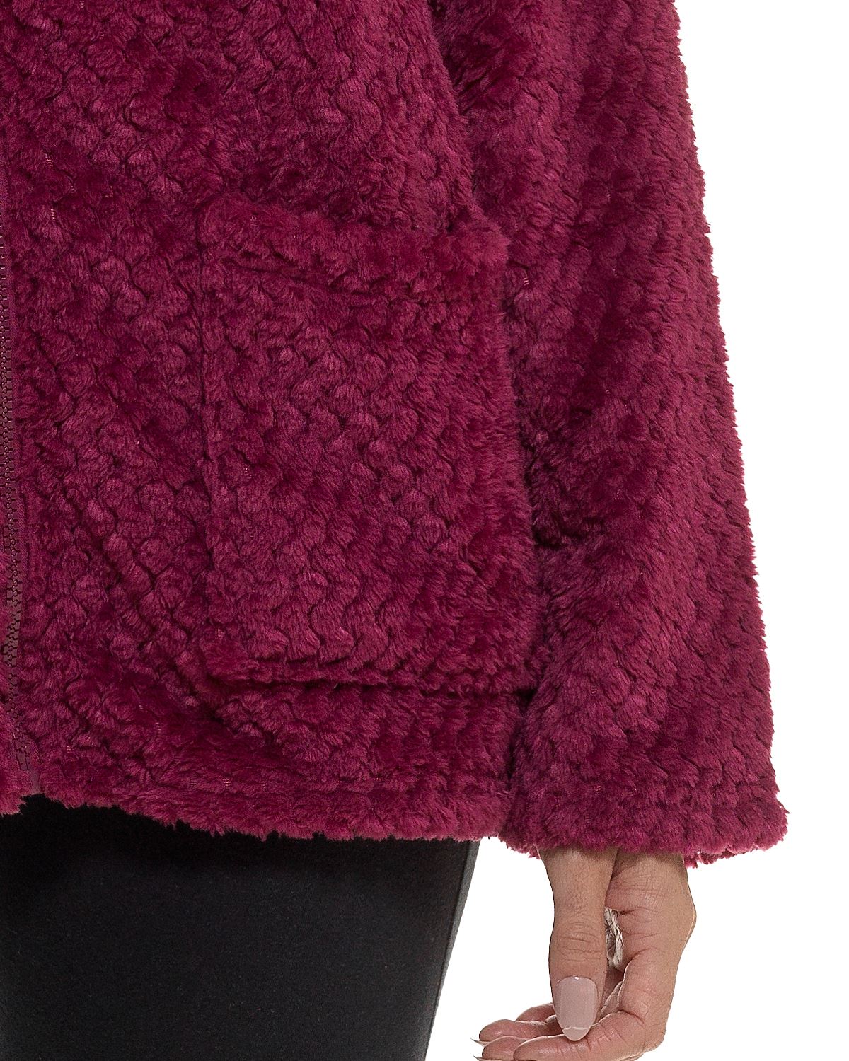 Slumber Hut Womens Waffle Fleece Zip Bed Jacket