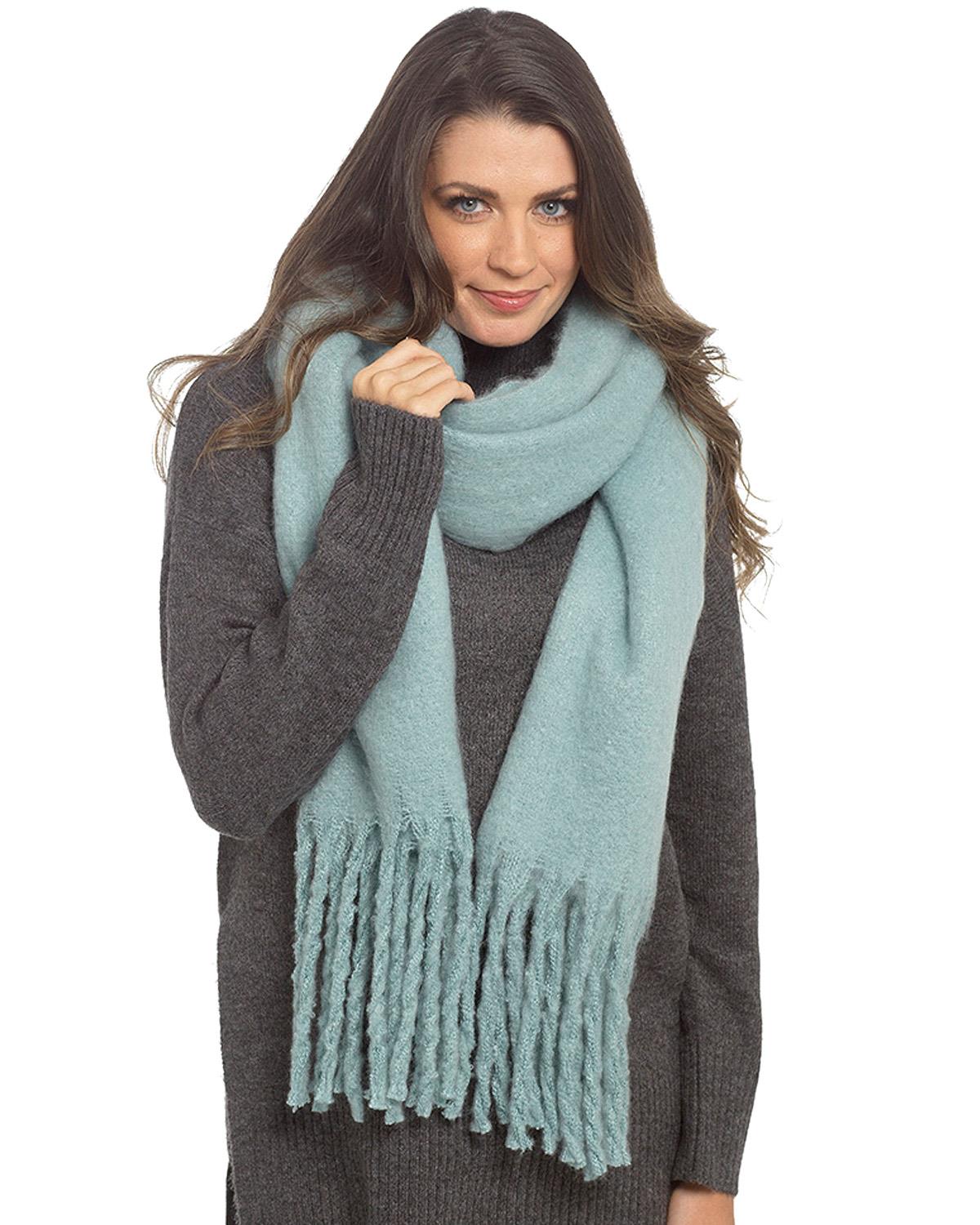 Foxbury Womens Plain Brushed Blanket Scarf