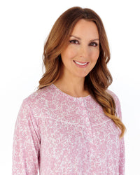 Slenderella Womens Bamboo Cotton 45" Long Sleeve Nightdress