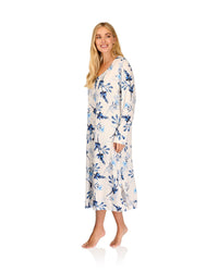 La Marquise Womens 'Berry & Blue' 43" & 50" Long Sleeve Jersey Nightie