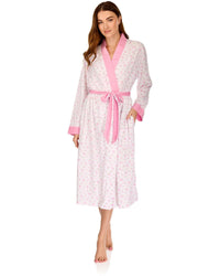 La Marquise Womens 'Vintage Blossoms' Long Sleeve Wrap Robe