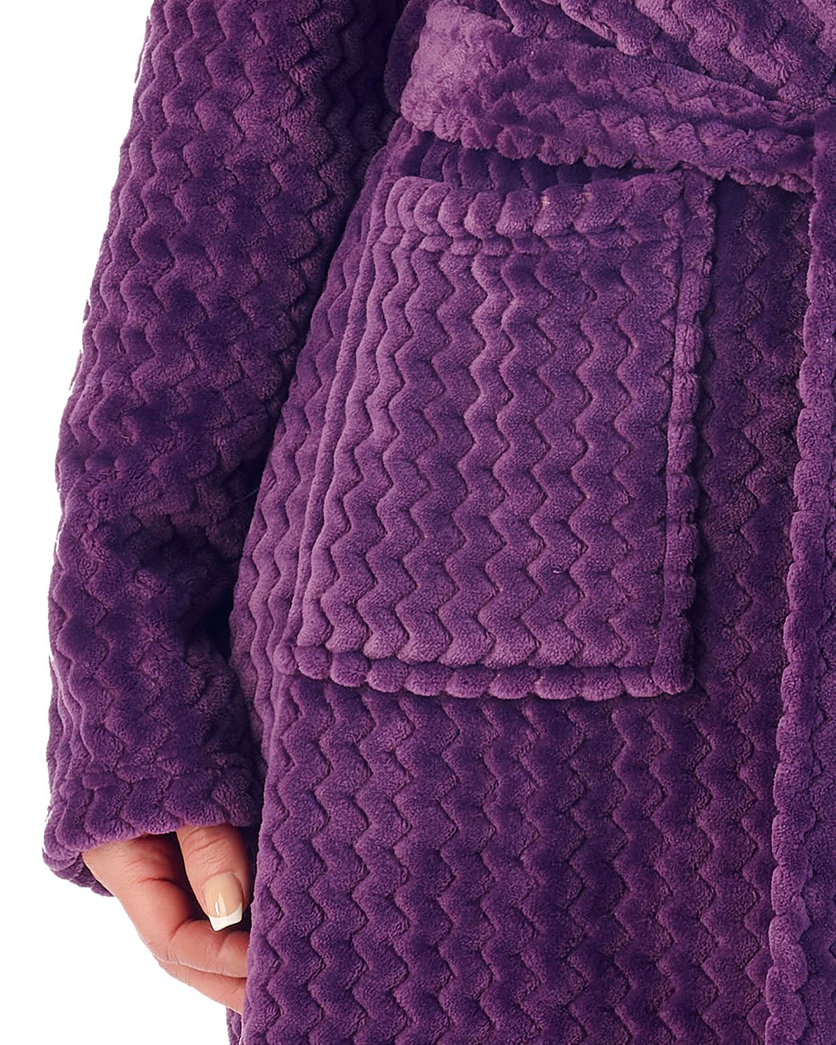Slenderella Womens Chevron Fleece Dressing Gown