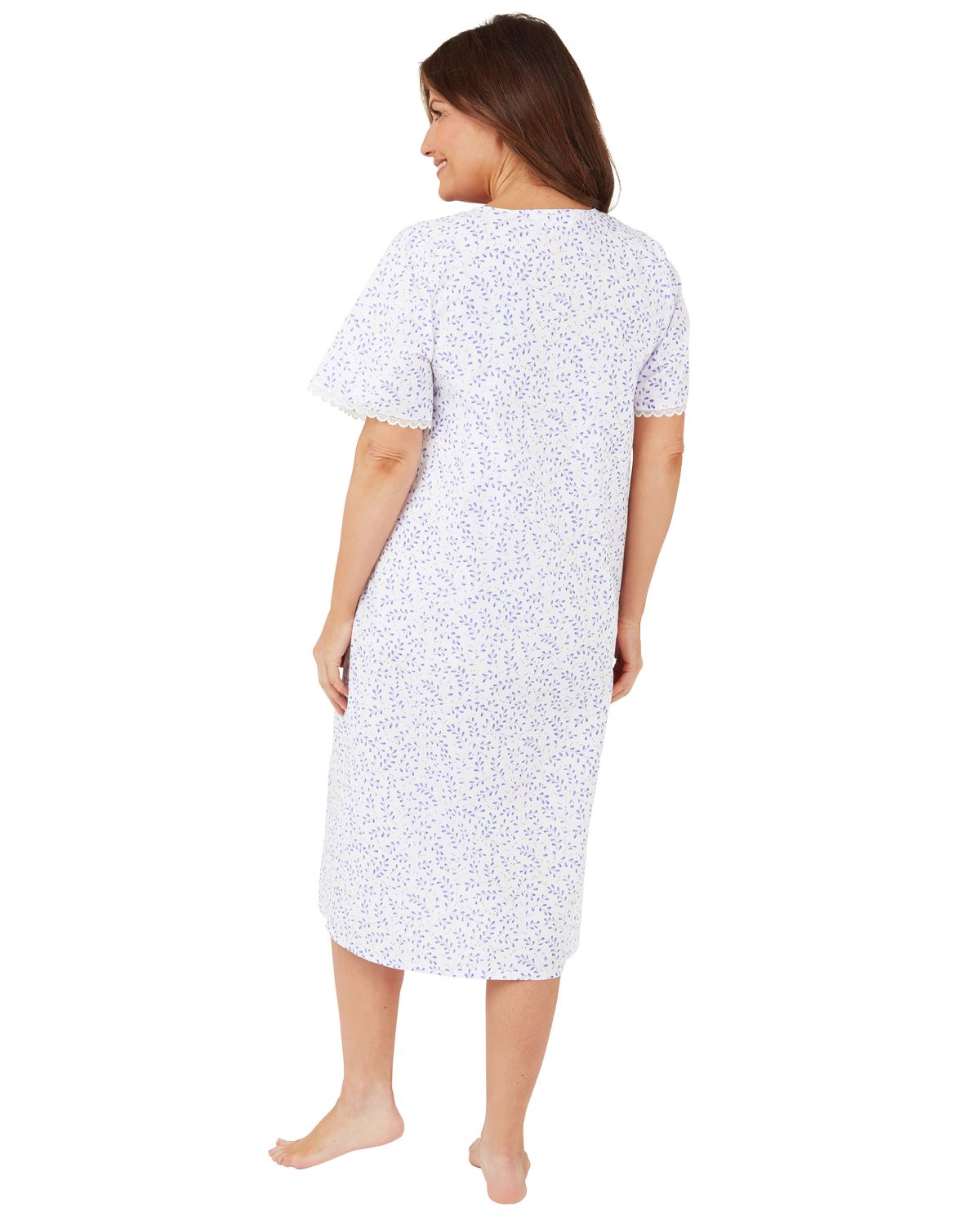 Marlon Womens Short Sleeve 45" Woven Nightie