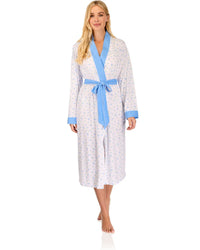 La Marquise Womens 'Vintage Blossoms' Long Sleeve Wrap Robe